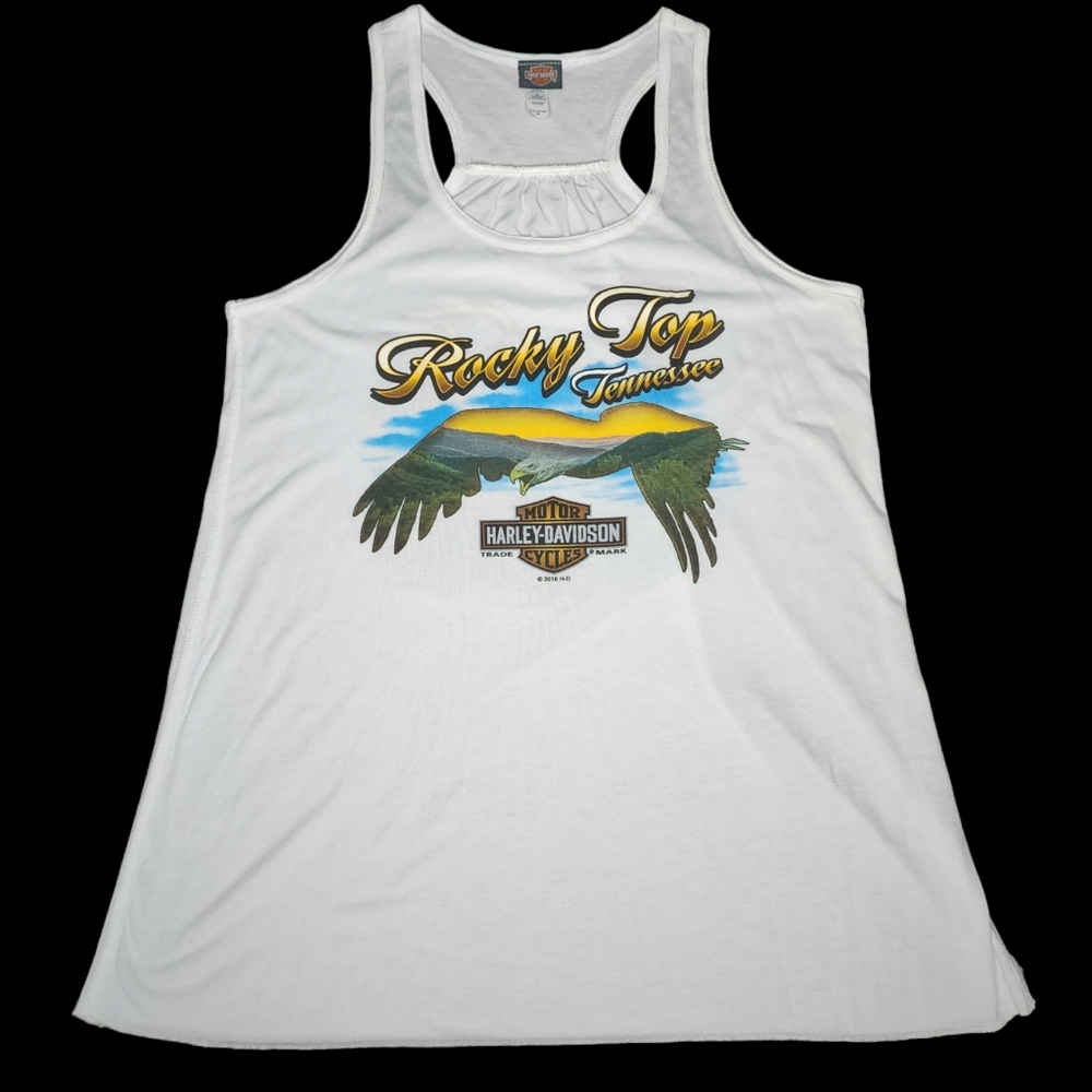 Harley Davidson Tank Top T Shirt - Women's XL - White - Pigeon Forge , TN